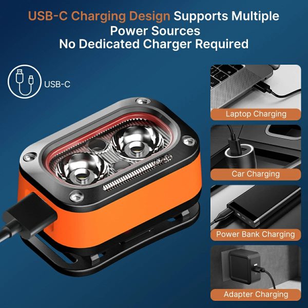 gesture control usb rechargeable ultralight 53g running headlamp waterproof led outdoor light