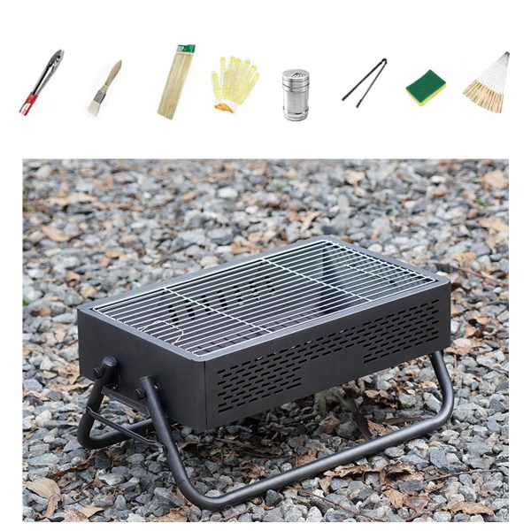 portable smokeless bbq grill foldable 27cm wide for 5+ people