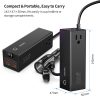 multi port car power inverter 2 ac outlets & 4 usb ports with lcd voltage display