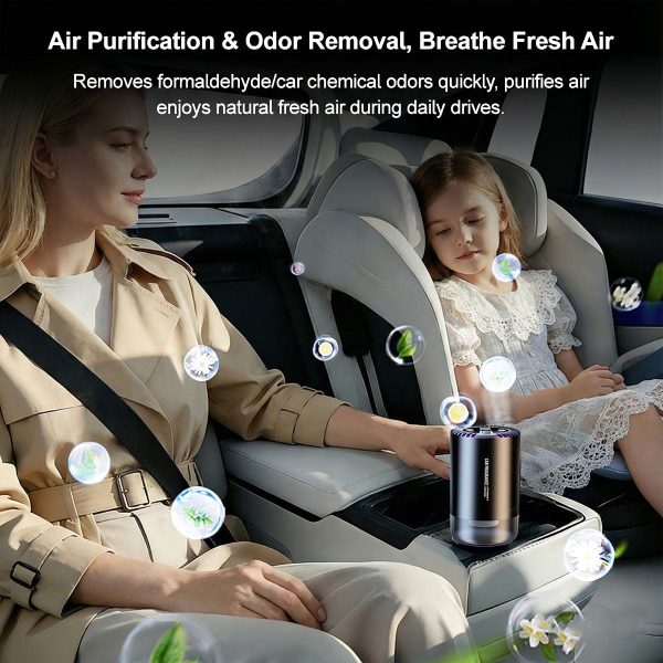 ai smart car aroma diffuser dual nano atomizer with starry sky projection & auto scent control