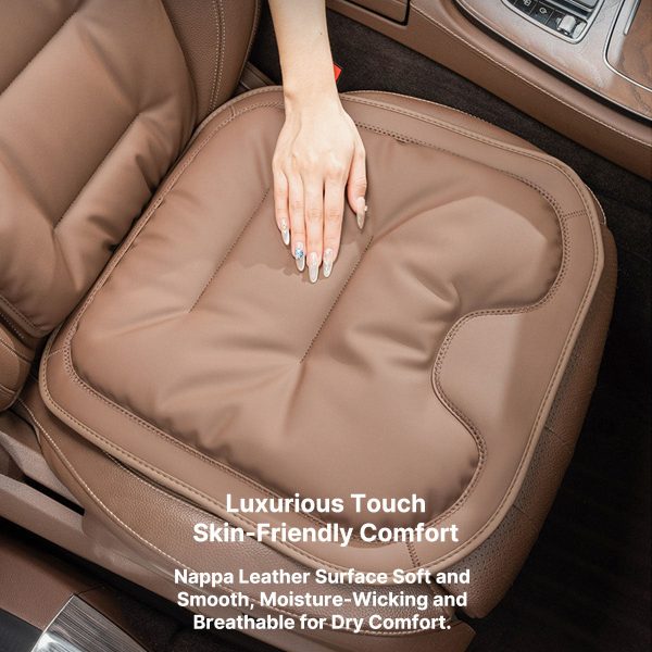 premium napa leather car seat cushion breathable universal seat protector with anti slip backing