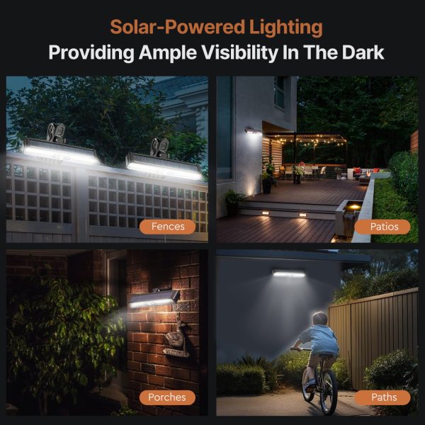 clip on solar motion lights outdoor waterproof security for fence garage camping