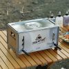 multi function charcoal camp stove dual zone cooking, 3 level heat multi function charcoal camp stove dual zone cooking, 3 level heat