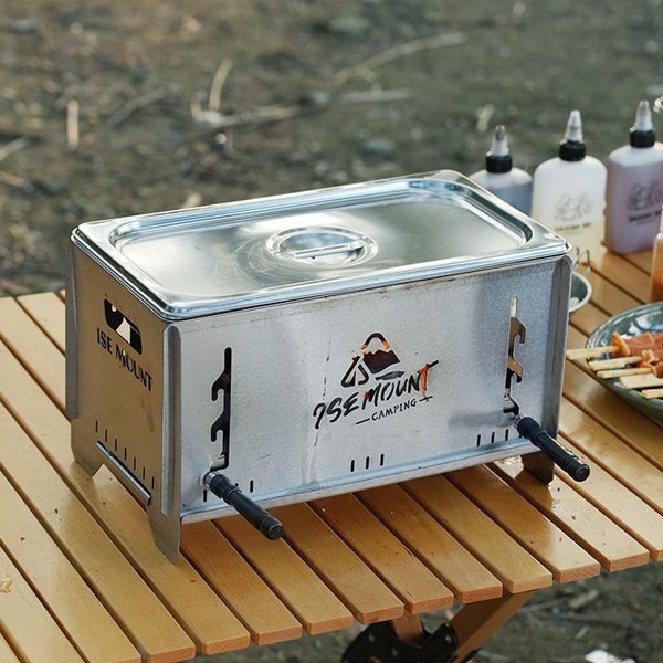 multi function charcoal camp stove dual zone cooking, 3 level heat multi function charcoal camp stove dual zone cooking, 3 level heat