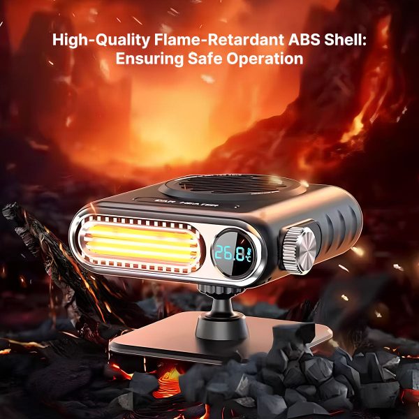 Flame retardant ABS shell portable 12V car heater for safe operation