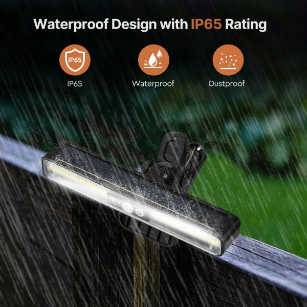 clip on solar motion lights outdoor waterproof security for fence garage camping