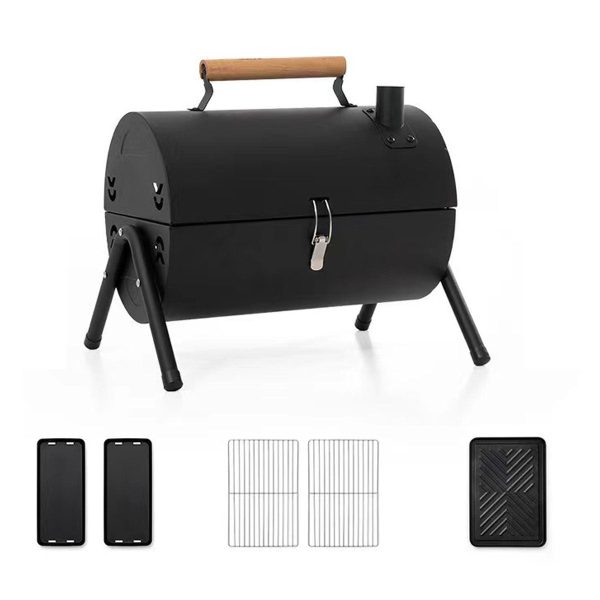 portable table top charcoal grill 3 5 people dual zone roasting for camping & picnics