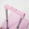 heavy duty collapsible rolling crate 50l folding utility cart with lid & telescoping handle