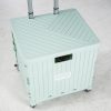 heavy duty collapsible rolling crate 50l folding utility cart with lid & telescoping handle