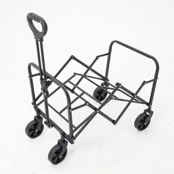 heavy duty collapsible outdoor wagon all terrain folding garden cart with big wheels for camping & beach