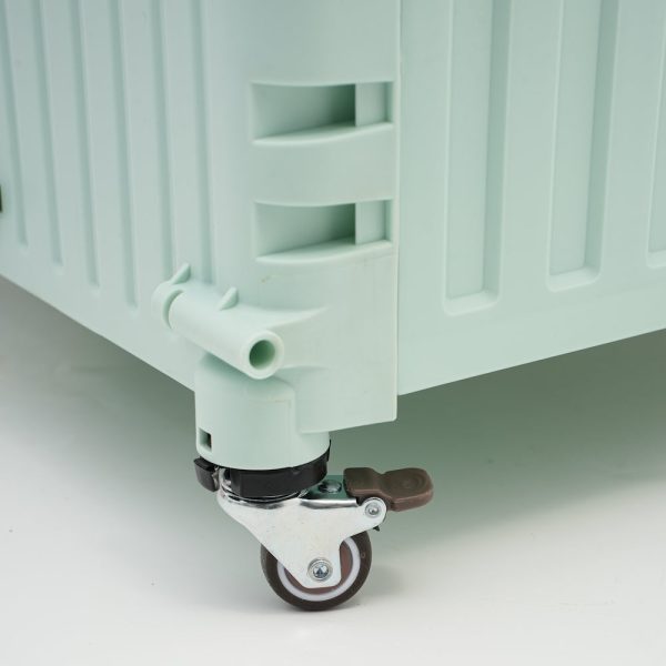 heavy duty collapsible rolling crate 50l folding utility cart with lid & telescoping handle