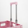 heavy duty collapsible rolling crate 50l folding utility cart with lid & telescoping handle