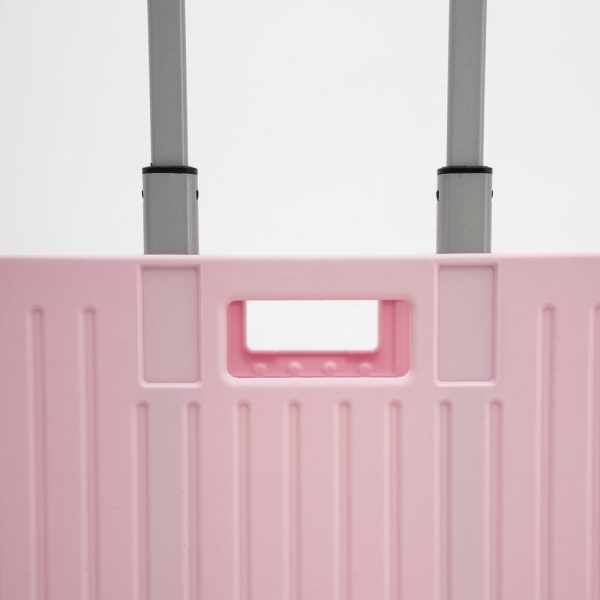 heavy duty collapsible rolling crate 50l folding utility cart with lid & telescoping handle