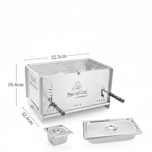 multi function charcoal camp stove dual zone cooking, 3 level heat multi function charcoal camp stove dual zone cooking, 3 level heat