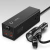 multi port car power inverter 2 ac outlets & 4 usb ports with lcd voltage display