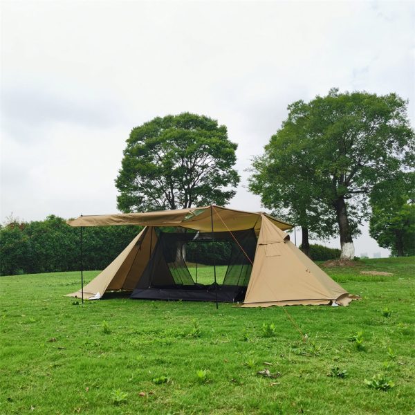 4 season windproof tent with stove jack for camping & outdoor living