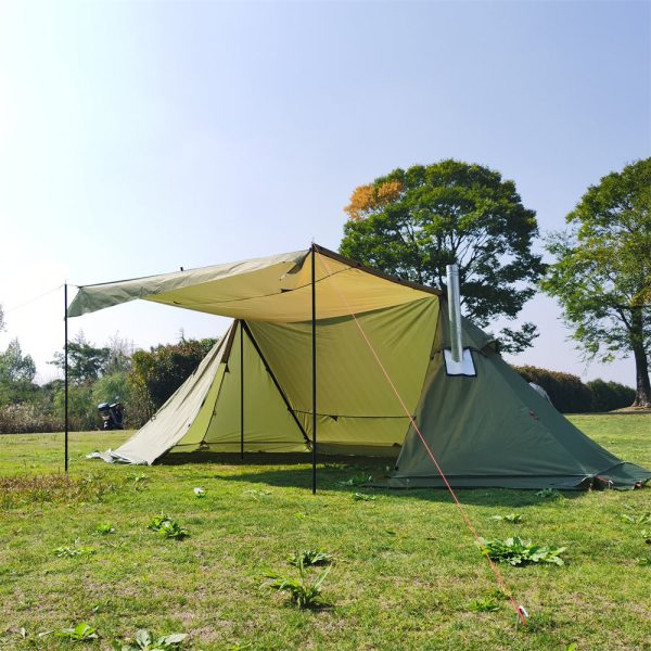 4 season windproof tent with stove jack for camping & outdoor living