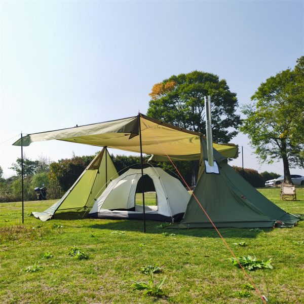 4 season windproof tent with stove jack for camping & outdoor living