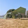 frontier tunnel tent 6p — all season family shelter with awning extension