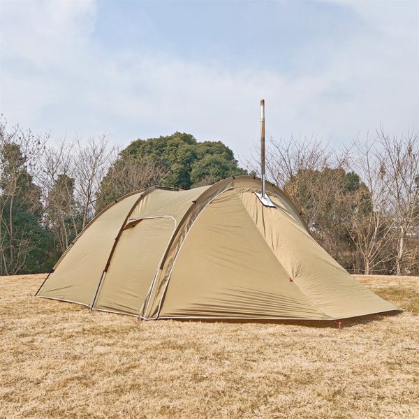 frontier tunnel tent 6p — all season family shelter with awning extension