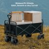 heavy duty collapsible outdoor wagon all terrain folding garden cart with big wheels for camping & beach
