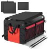 60l multi compartment car trunk organizer heavy duty waterproof foldable storage bin