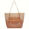 large capacity multi pocket mesh tote bag quick dry sand free reinforced organizer bag