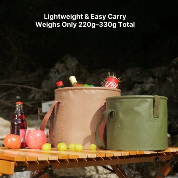 collapsible multi use bucket portable space saving water container for camping, fishing, car washing & hiking