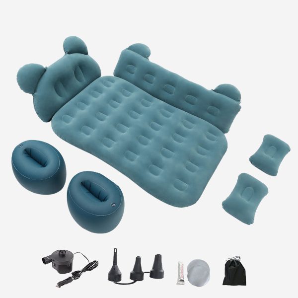 2 min fast inflate car inflatable mattress flocked velvet air bed with headboard & pillows 2 min fast inflate car inflatable mattress flocked velvet air bed with headboard & pillows