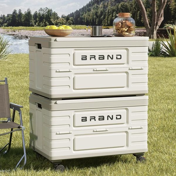50l collapsible wheeled storage box stackable rolling organizer with side opening doors 50l collapsible wheeled storage box stackable rolling organizer with side opening doors
