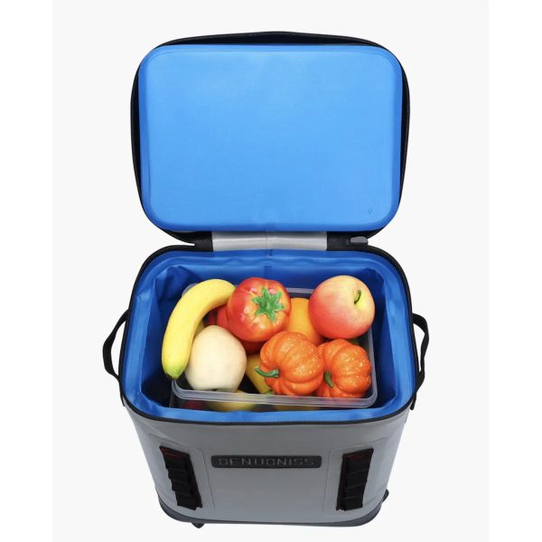 32l rolling tpu soft cooler with detachable trolley waterproof leakproof portable ice chest for travel & camping
