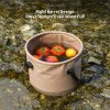 collapsible multi use bucket portable space saving water container for camping, fishing, car washing & hiking