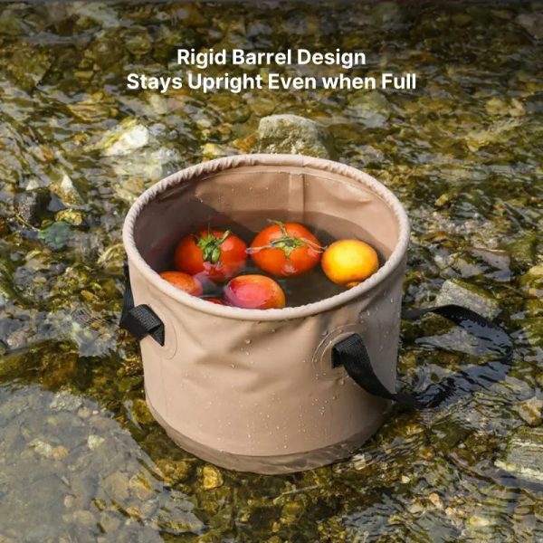 collapsible multi use bucket portable space saving water container for camping, fishing, car washing & hiking