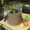 collapsible multi use bucket portable space saving water container for camping, fishing, car washing & hiking
