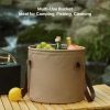 collapsible multi use bucket portable space saving water container for camping, fishing, car washing & hiking