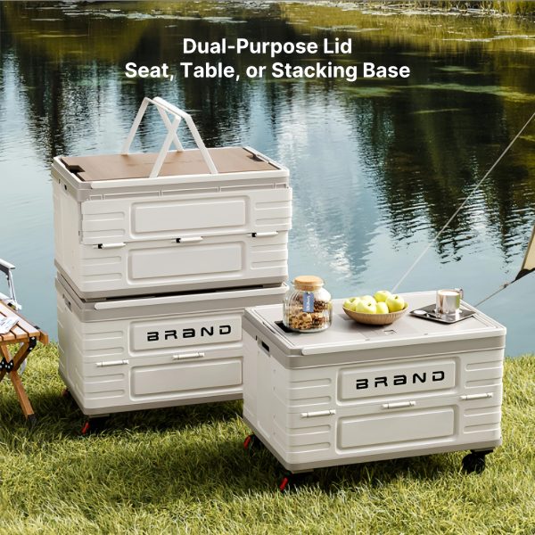 50l collapsible wheeled storage box stackable rolling organizer with side opening doors 50l collapsible wheeled storage box stackable rolling organizer with side opening doors