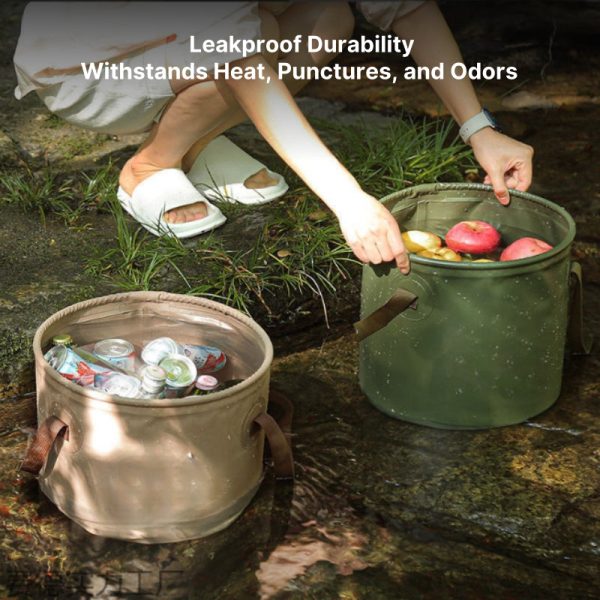 collapsible multi use bucket portable space saving water container for camping, fishing, car washing & hiking