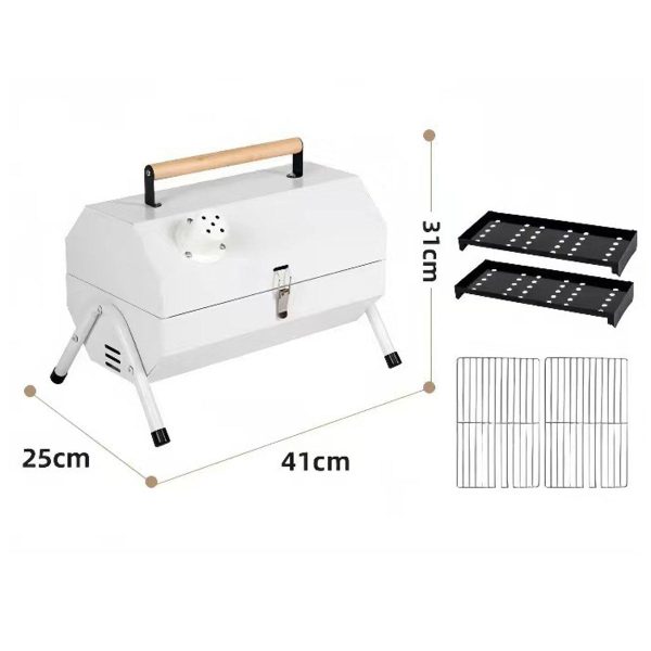portable table top charcoal grill 3 5 people dual zone roasting for camping & picnics