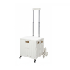 heavy duty collapsible rolling crate 50l folding utility cart with lid & telescoping handle