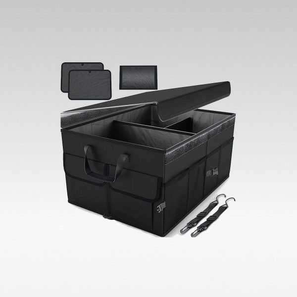 60l multi compartment car trunk organizer heavy duty collapsible cargo storage bin with non slip bottom 60l multi compartment car trunk organizer heavy duty collapsible cargo storage bin with non slip bottom