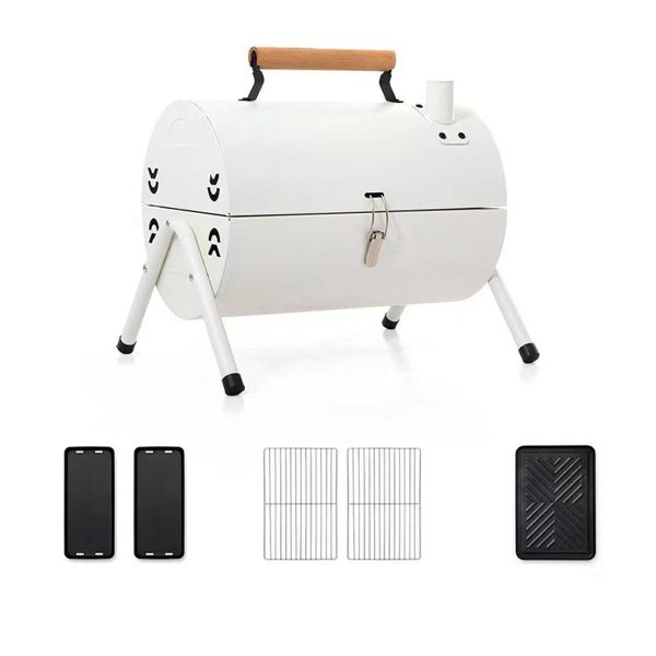 portable table top charcoal grill 3 5 people dual zone roasting for camping & picnics