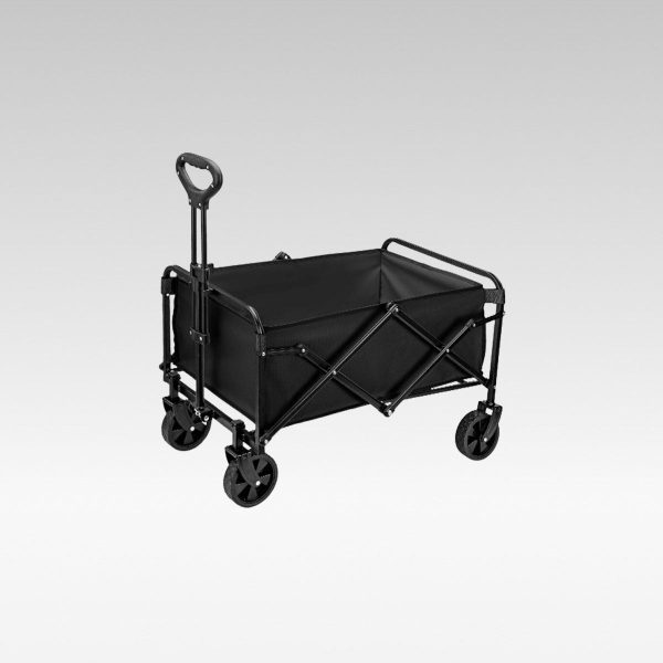 heavy duty collapsible outdoor wagon all terrain folding garden cart with big wheels for camping & beach