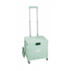 heavy duty collapsible rolling crate 50l folding utility cart with lid & telescoping handle