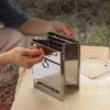 folding portable wood burning stove multi fuel cooking windproof burner