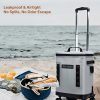 32l rolling tpu soft cooler with detachable trolley waterproof leakproof portable ice chest for travel & camping